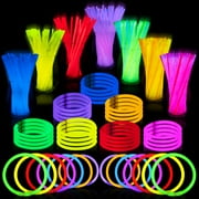 100 Pcs Glow Sticks Bulk 8" Glowsticks, Glow Stick Bracelets Necklaces, Glow in the Dark Neon Party Supplies, Easter, Christmas, Halloween Party Supplies Pack, Football Party Supplies