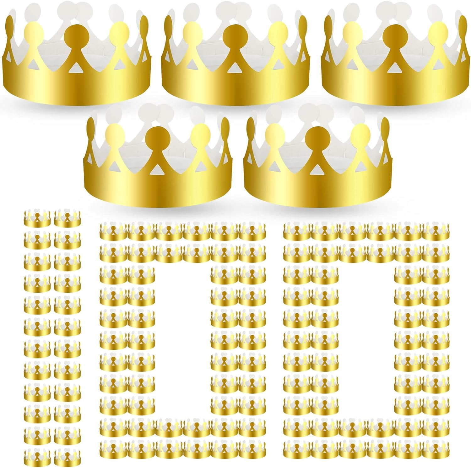 100 Pcs Gold Paper Crowns Bulk for Adult Kids Birthday Party Classroom ...