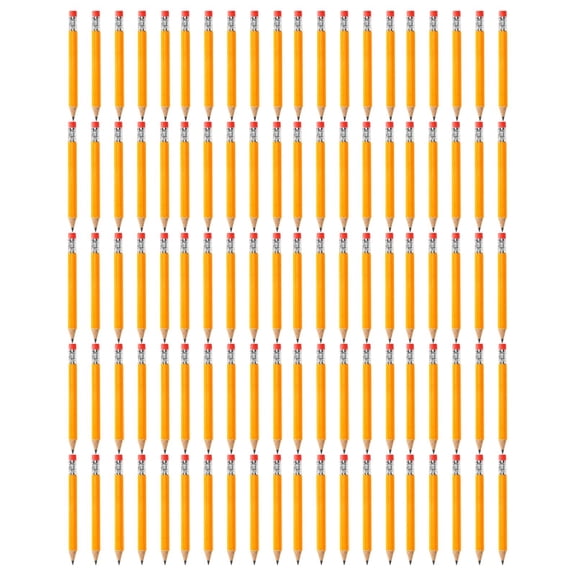 100 Pcs Golf Pencils, 4" Pre Sharpened Pencils, Wood Pencils, Pencils with Eraser, Mini Hexagon Pencils, HB Graphite Pencils, Short Pencils, Yellow Small Pencils for Golf Event Company Meetings