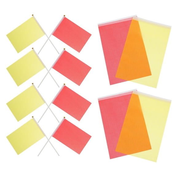 Houderco Colorful Handheld Flags Yellow Plastic 100Pcs 11X0.2X0.2In