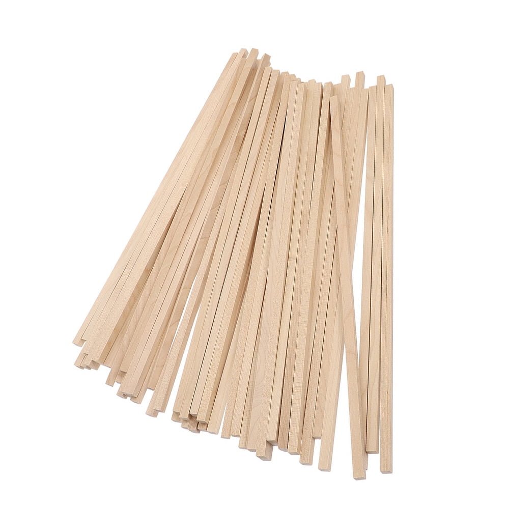 100 Pcs Handicraft DIY Material Unfinished Wood Dowels Square