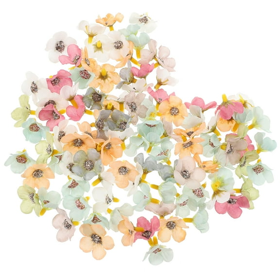 100 Pcs Handmade Faux Silk Flower for Crafts, Mini Artificial Flowers for Wreaths, Garlands, Home Decor