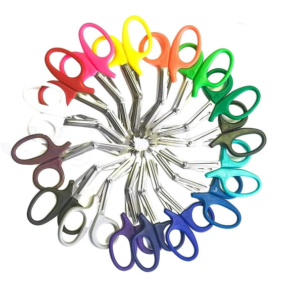 100 Pcs Heavy Duty EMT Trauma Shears - Assorted Rainbow Colors, Ideal for EMS, Nurse, Medic, Police and Firefighter | Strong Enough to Cut A Penny in Half