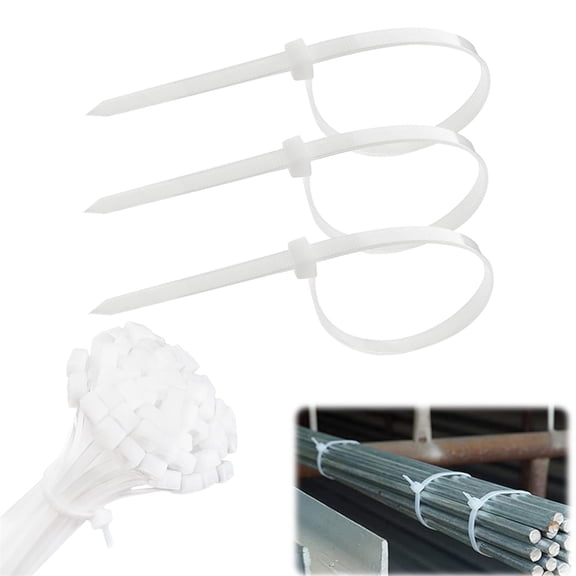 HYG White UV Resistant Zip Ties, 100 Pcs Heavy Duty Nylon Self-Locking Cable Ties Ultra Exclusive Strong 12-Inch Extra Long Plastic Wire Ties Multi-Purpose for Indoor and Outdoor