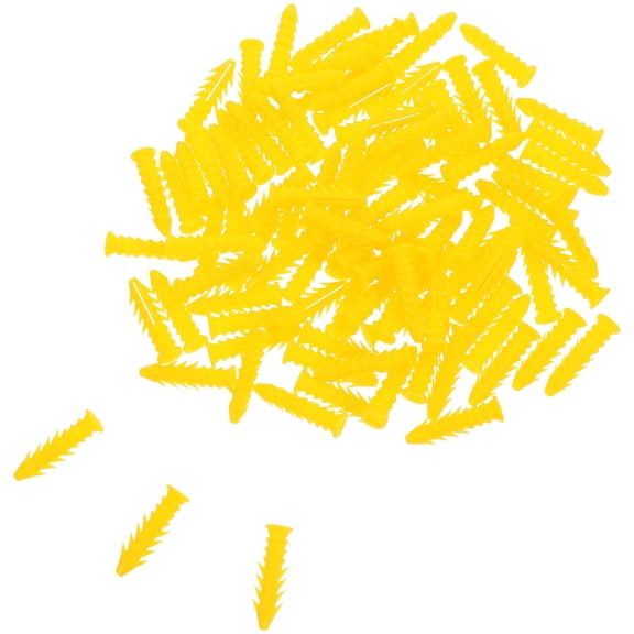 LABSERRON 100Pcs Yellow Plastic Wall Anchors for Drywall Heavy Duty Expandable Screw Holders