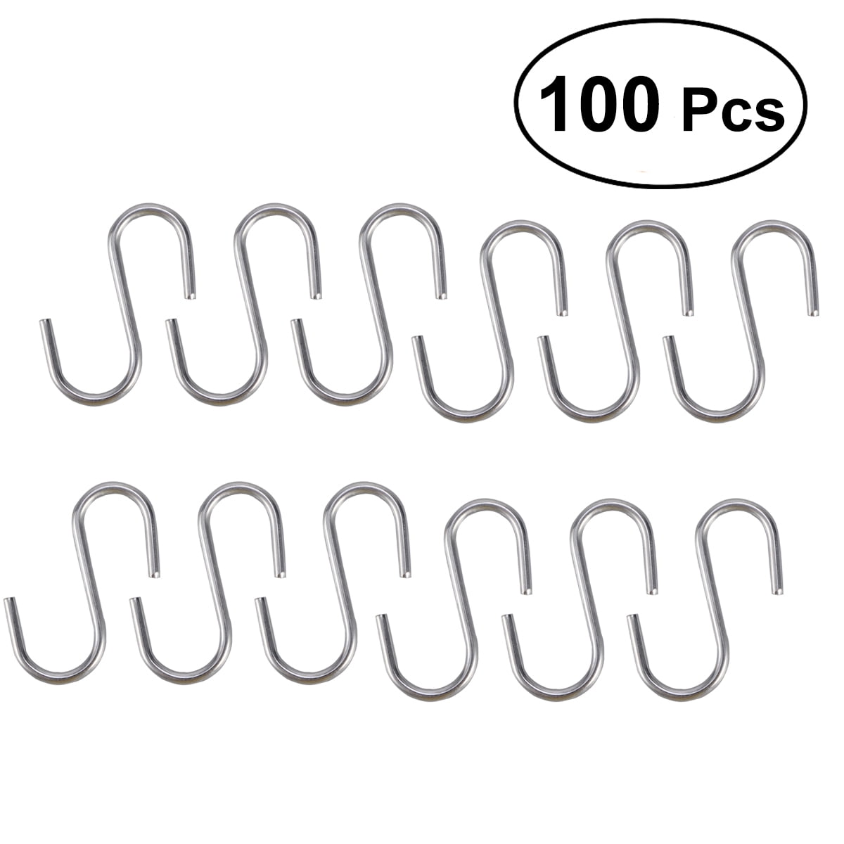 100 Pcs Heavy Duty Zinc Coat Iron S Shaped Hooks Kitchen Spoon Pan Pot