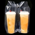 thumbnail image 1 of 100 Pcs High Grade Cup Carrier HDPE Clear Handle Drink Carrier Plastic Carrier Bags, 1.5 Mil-Clear 2 Cup-11 inch, 1 of 7