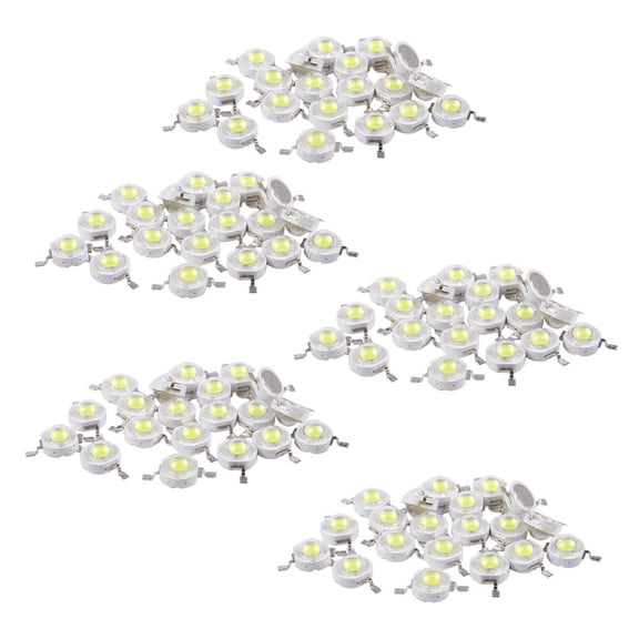 100 Pcs High Power 2 Pin 3W White LED Bead Emitters 170-190Lm 6000K,100 x 3W LED Emitter,White