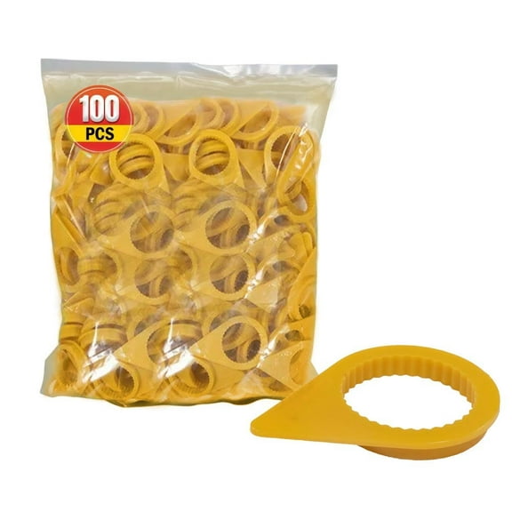 100 Pcs Checkpoint Loose Wheel Lug Nut Indicators for 21mm Nuts High Visibility Yellow 22mm Pointed Studs, Wheel Check Indicator for Commercial Trucks, Enclosed Trailers