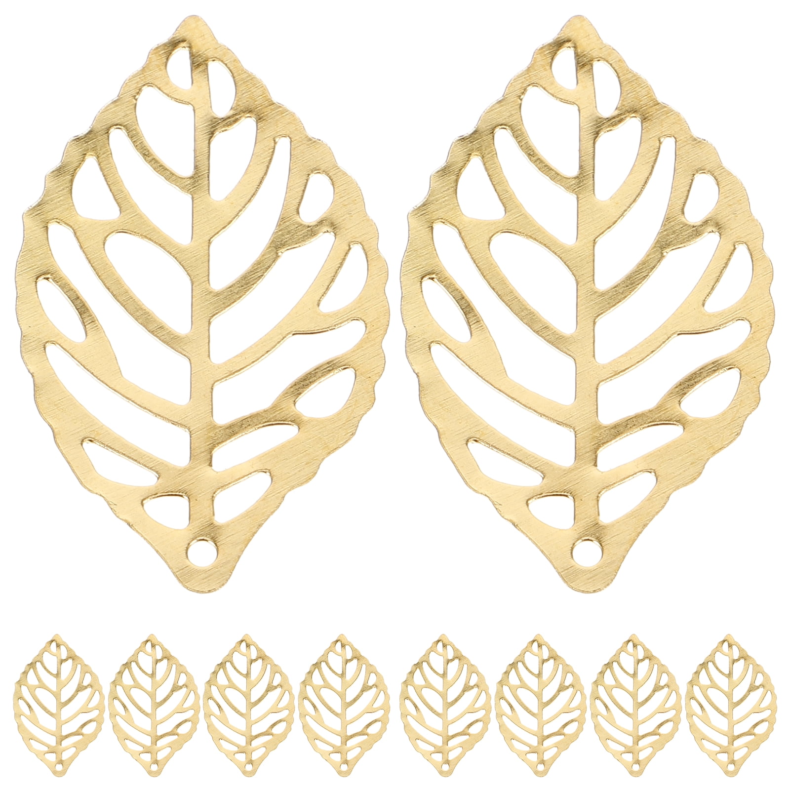 100 Pcs Hollow Tree Leaf Alloy Decor Gold Leaves Paperclip Golden ...