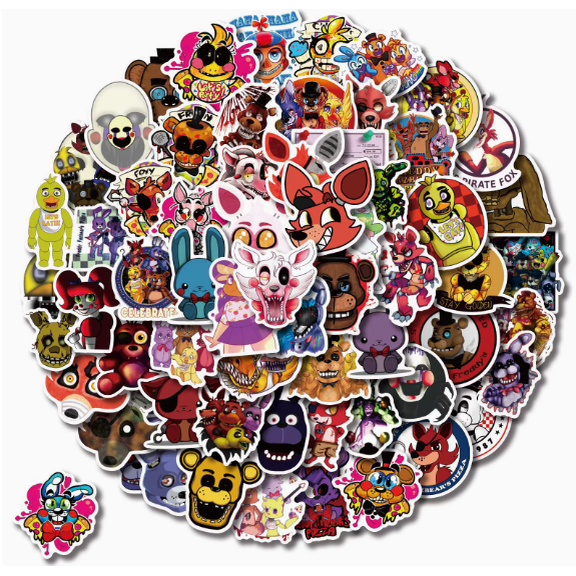 100 Pcs Horror Game Stickers with Cute Badge Decoration Halloween Gaming PVC Sticker, Gifts for Laptop Water Bottle Skateboard Party Supplies