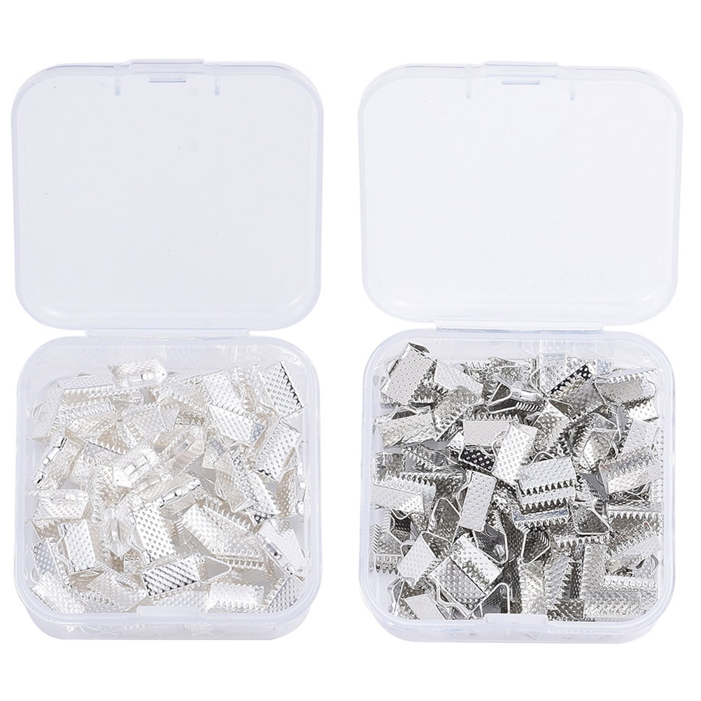 100 Pcs Horse Buckle Clip Fold Over Crimp Cord End Torque Jewelry