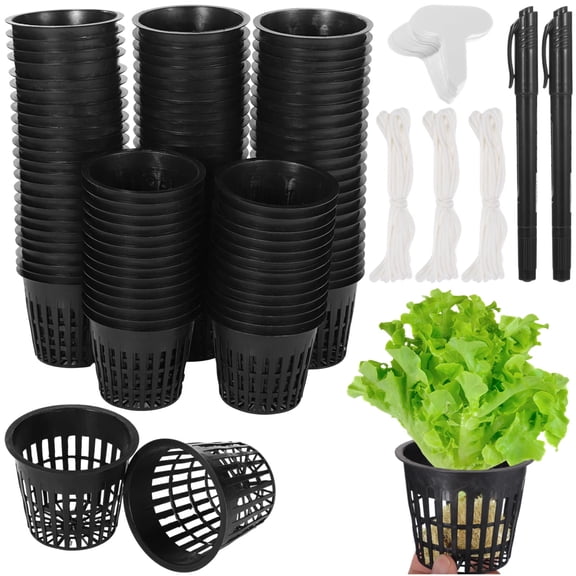 100 Pcs Hydroponic Baskets for Planting, Plastic Root Control Pots with Drainage Holes, Ideal for Lily Plants, Lightweight and Stackable Design for Efficient Growth