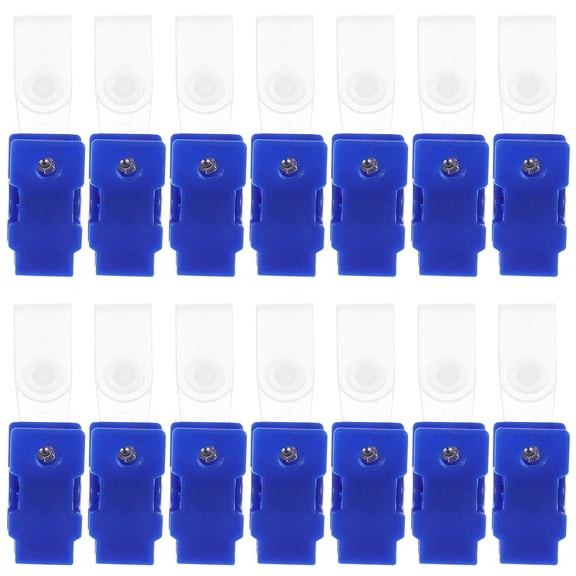 CHICHUMID 100Pcs Plastic Badge Clips with Clear Straps for Office Show Name Tags