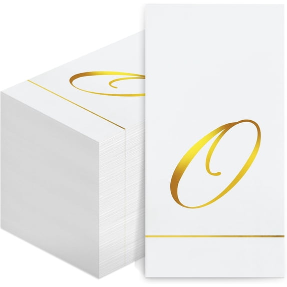 100 Pcs Initial Napkins Monogram Guest Napkins O - Walmart.com