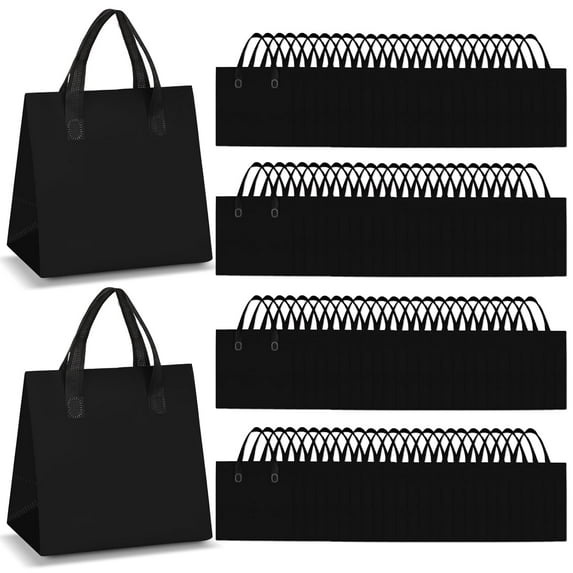 100 Pcs Insulated Take Out Bags Bulk 9.5 x 6 x 9.5 in Thermal Insulation Food Bag for Coffee, Milk Tea, Hot Cold Food, Delivery Cooler Bag for Catering Restaurant Grocery Picnic (Black)