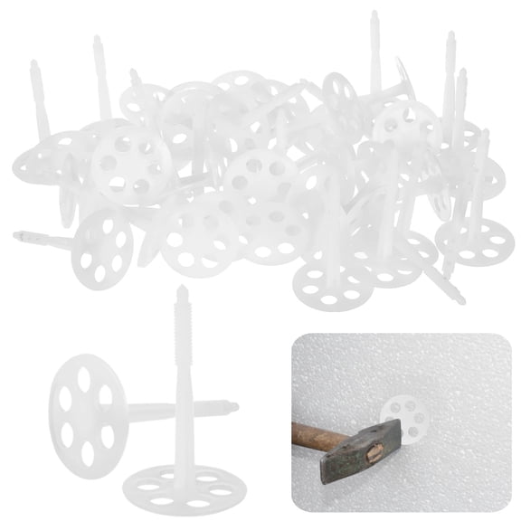100 Pcs Insulation Anchors, 4.1 In Long Rigid Board Retaining Clips, One-Piece Plastic Wall Fixing Pins, 2.4 In Expansion Fasteners For Panels
