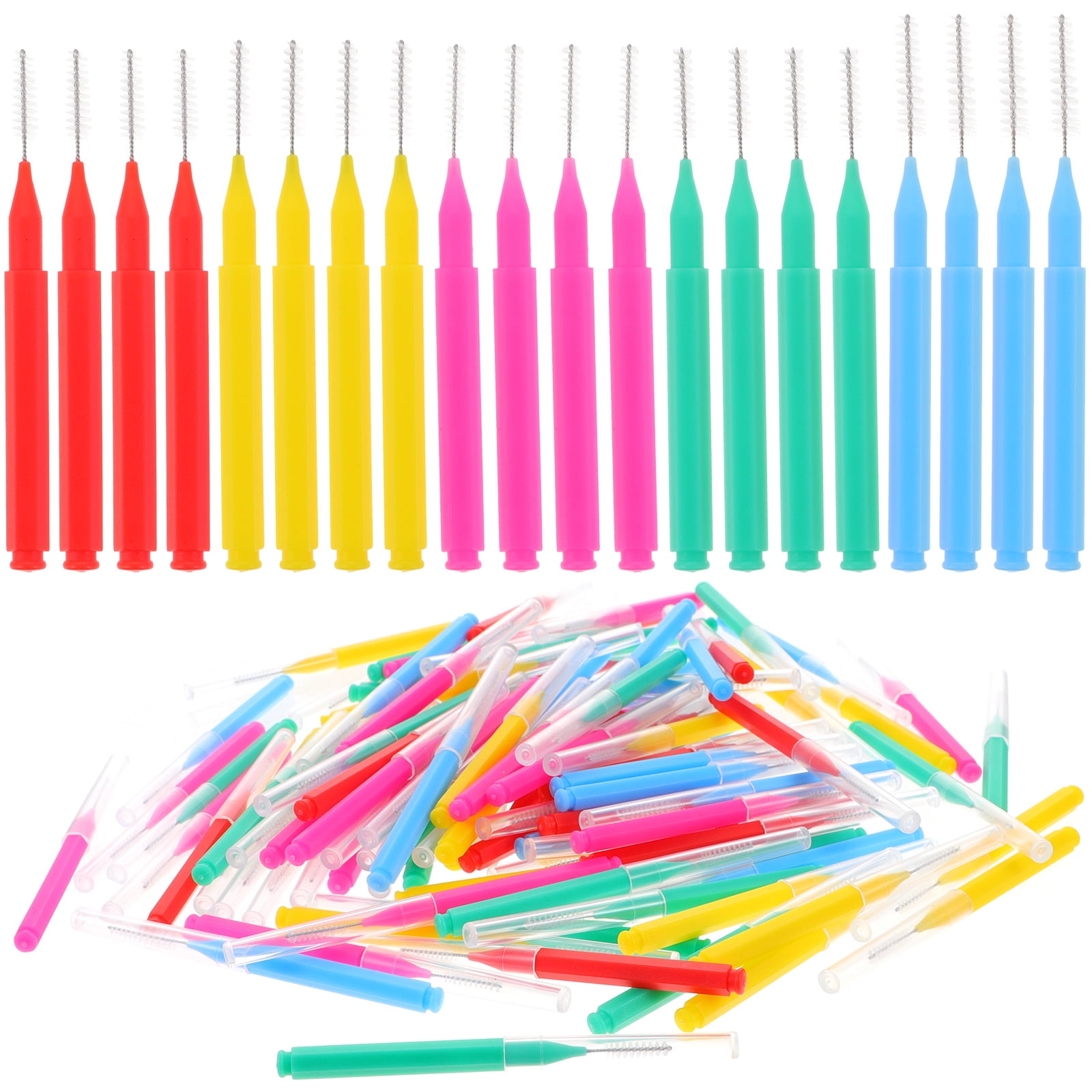 100 Pcs Interdental Brush Teeth Gum Brace for Cleaner Tooth Floss
