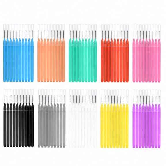 100 Pcs Interdental Brushes, Teeth Cleaner, Tooth Cleaning Tool for Cleaning Gaps Between Teeth(10 Colors)