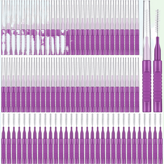 100 Pcs Interdental Brushes with 6 Colors, Soft Bristles for Teeth Cleaning, Flossing Dental Tools for Braces