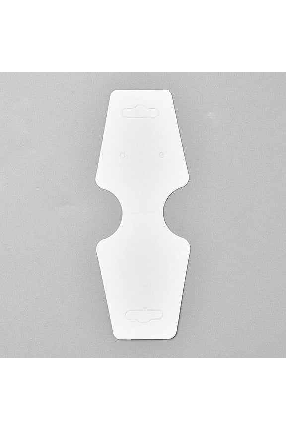 100 Pcs Jewelry Display Cards - Necklace Bracelet Keychain Packaging Supplies - White Paper Trapezoid 45mm x 120mm x 0.4mm 100 Count White DIY