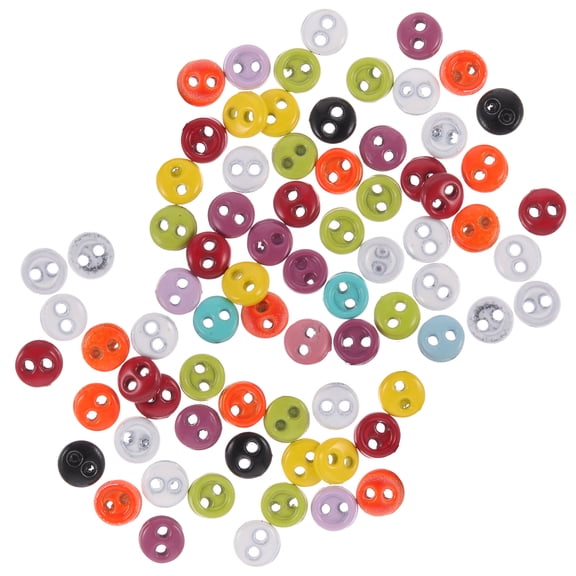 100 Pcs Button Bright Buttons Round Craft Mini Baby Dolls Babies Child
