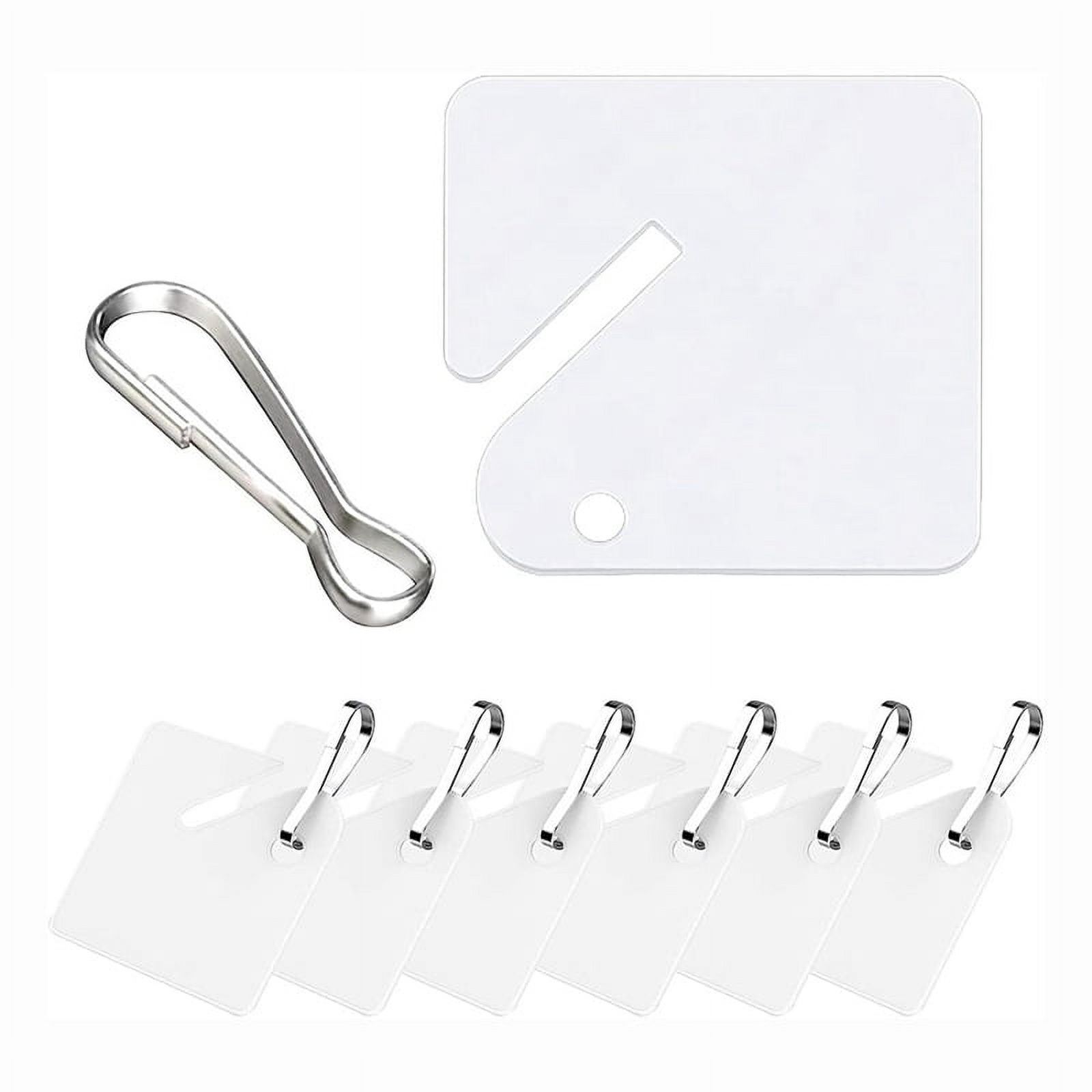 100 Pcs Key Tags White Plastic Hanging Tags with Metal Snap Hooks, Tags