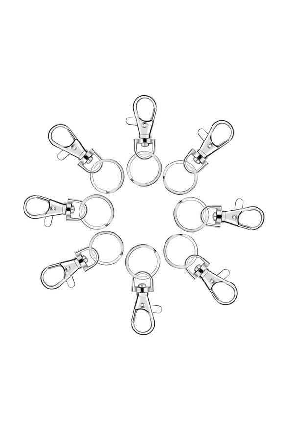 100 Pcs Keychain Hooks with Key Rings Clips for DIY Craft Lanyard Jewelry Making