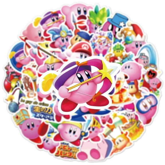 100 Pcs Kirby Cartoon Stickers Waterproof Vinyl - Decals for Water Bottles, Laptop, Car, Planner | Anime Gift for Fans