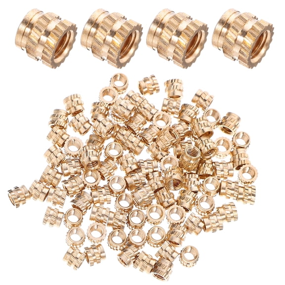 100 Pcs Knurled Brass Nut Auto Part Laptop Case Nuts Thread Car Copper