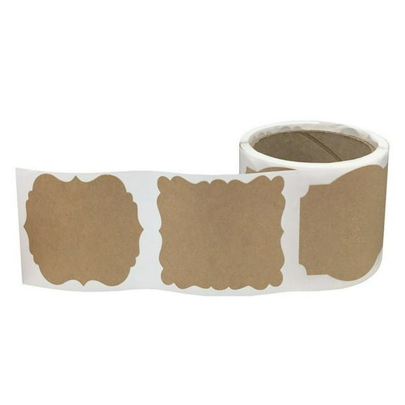 100 Pcs Kraft Paper Stickers DIY Blank Labels for Handmade Gifts, Baking, Jars