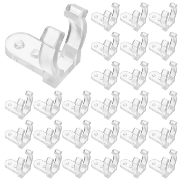 100 Pcs LED Rope Light Clips Holder PC Rope Light Mounting Clips with 200 Pcs Screws (Transparent)