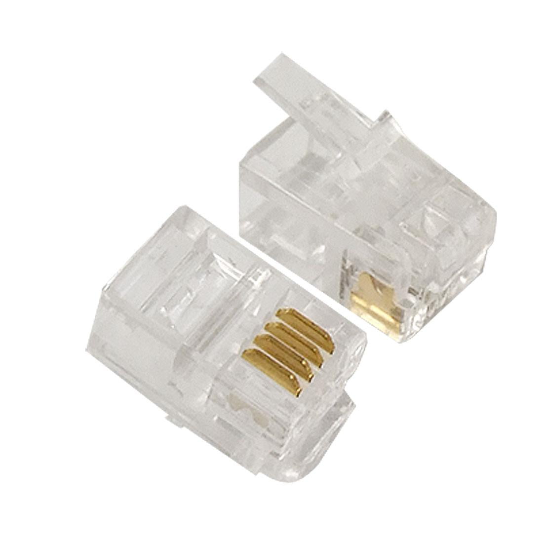 JONARD TOOLS RJ11 Pass-Through Connectors for CAT3 Round Telephone Cables  (Pack of 100) RJ11-100 - The Home Depot