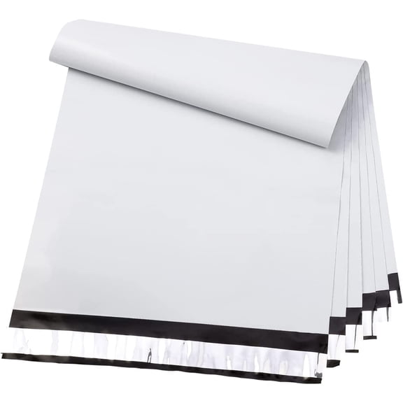 100 Pcs Large Poly Mailers 10 x 13 Inch Envelopes Shipping Bags Tear Proof Polyethylene Mailers Self Adhesive Waterproof Privacy Shielded and Tear Proof Postage Postal Envelopes (White)