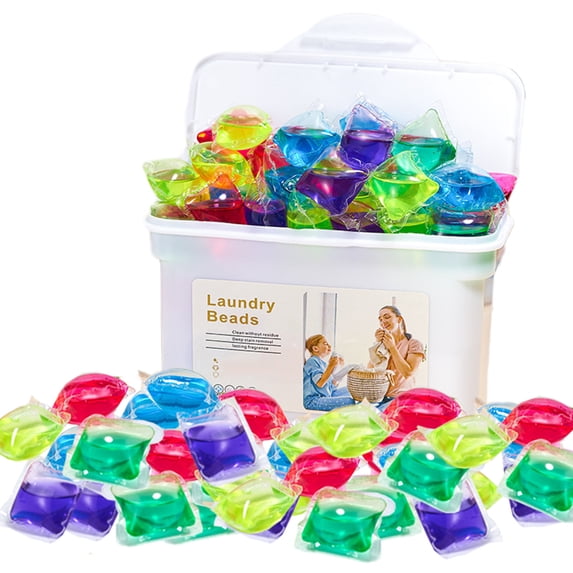 100 Pcs Laundry Detergent Soap Pods Bulk Laundry Pods Scented Washing Machine Pacs Packs with Container Stain and Odor Removal, Ultra Concentrated,Plant Ingredient