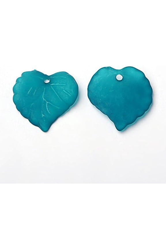 100 Pcs Leaf Charms Pendant Teal Transparent Acrylic Frosted Leaf Pendants Dyed Jewelry Making Charms for Women DIY Necklace Bracelet Earring Jewelry Craft Making diy