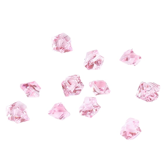 100 Pcs Light pink Acrylic Ice Cube Stones,Fake Crushed Ice Rocks,Fish Tank Decorations,11*14mm