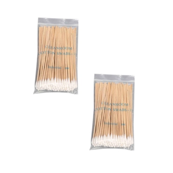 100 Pcs Long Wooden Cotton Swabs, Cleaning Cotton Sticks with Wood Handle for Oil Makeup Gun Applicators, Eye Ears Eyeshadow Brush and Remover Tool, Cutips Buds for Home