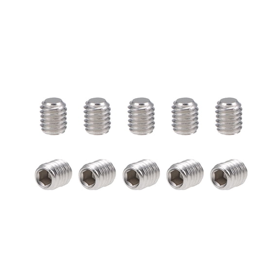 100 Pcs M3x4mm Internal Hex Socket Set Grub Screws Flat Point 304 Stainless Steel Screw
