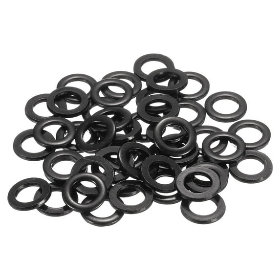 100 Pcs M6 Stainless Steel Flat Washers, 11mm Outer Diameter Metal Flat Washer for Screws and Bolts, Black Finish