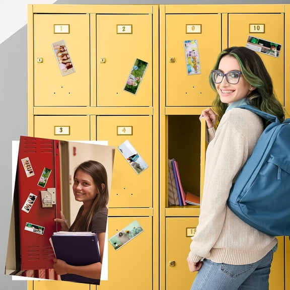 100 Pcs Magnetic Photo Booth Frame Flexible Magnetic Picture Frame with Inserts for 2" x 6" PVC Holder Magnet Photo Sleeves for Refrigerator Wedding Grad Party Baby Shower Picture Booth, Vertical