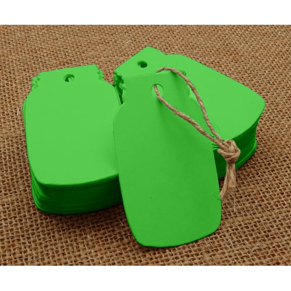 100 Pcs Mason Jar Shaped Cardstock Tags Wedding Favor Blank Hang Tag Gift with Free Natural Jute Twine - Colors Available