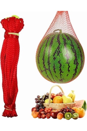 100 Pcs Melon Nets,17.7" Watermelon Nets with Drawstring, Vegetable Hammock Storage Mesh Bags, Fruit Hammock for Kitchen Reusable Melon Hammock for Hanging Honeydew Melon, Cucumbers (100p)