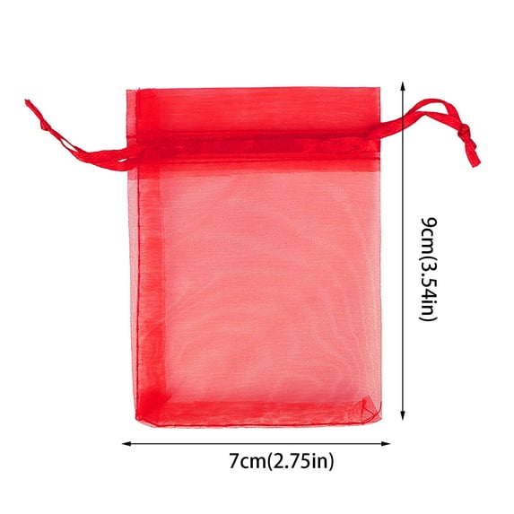 100 Pcs Mesh Organza Bags with Drawstring,2.75x3.54 inch Christmas Favor Gift Bags,Mesh Pouch for Jewelry,Party,Christmas,Mother's Day,Candy,Crafts,Festival and Party Favors (Orange)