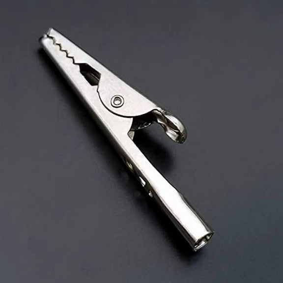 100 Pcs Metal Alligator Clips 2 Inch, 51mm Electrical Steel Crocodile Clips Spring Clamps Silver Tone Nickel Plated