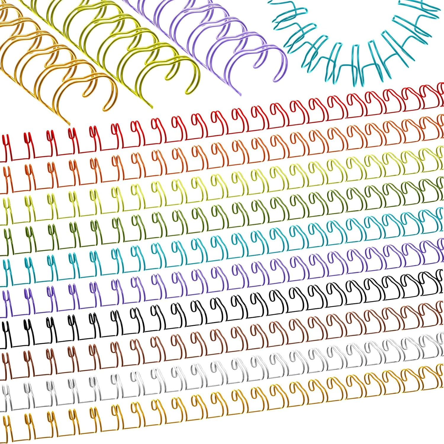 100 Pcs Metal Double Loop Binding Wires 9/16 Bulk Cinch Spiral Ring ...