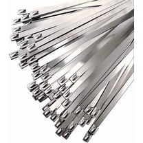 100 Pcs Metal Zip Ties Stainless Steel Ties, Heavy Duty, 304 Grade, 220lb Strength, Self-Locking Mechanism, Multi-Purpose Cable Ties for Secure Fastening, Outdoor and Industrial Use