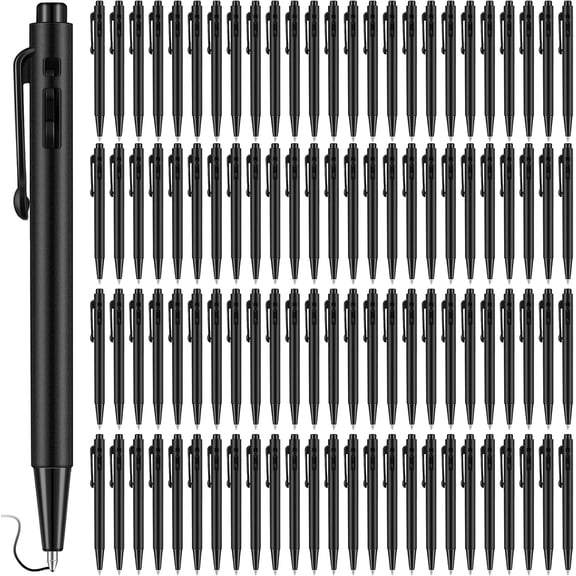 100 Pcs Mini Ballpoint Pens Bulk, 4" Retractable Black Ink 0.7mm