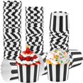thumbnail image 1 of 100 Pcs Mini Black Striped Baking Paper Cups - Disposable Cupcake Liners for Baking, Birthday Party, Baby Shower, Christmas, Valentine's Day, Daily Use, 1 of 7