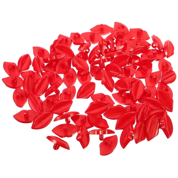 100 Pcs Lip Buttons Craft Heart Buttons 2.50X1.20X1.00CM Red